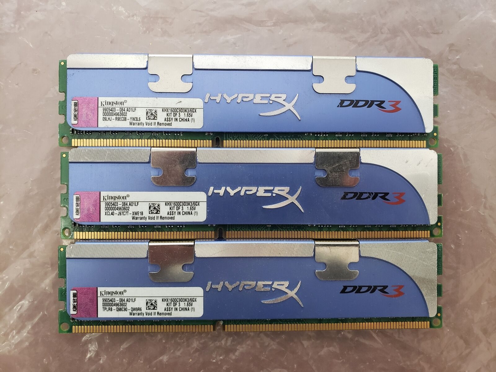 6GB KINGSTON HYPERX KHX1600C9D3K3/6GX (3X2GB) DDR3 GAMING DESKTOP RAM / VB(139)