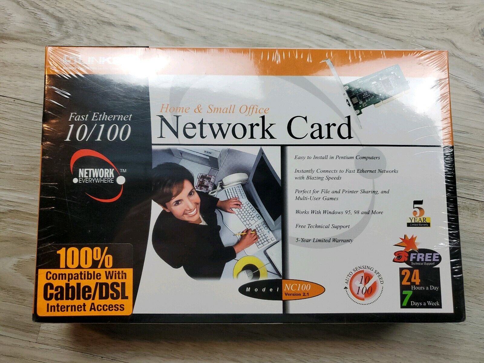 Linksys Network Card Model NC100 CAT 5 100% compatible with cable/DSL internet 
