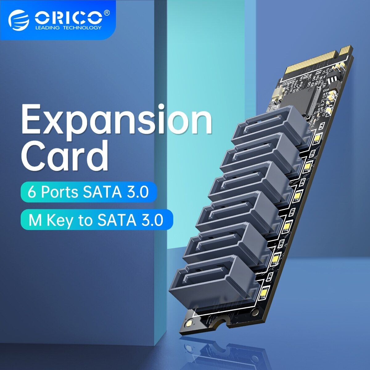 ORICO PCIe Gen3 M.2 M Key to SATA 3.0 Adapter Card NVMe to SATA Converter Card