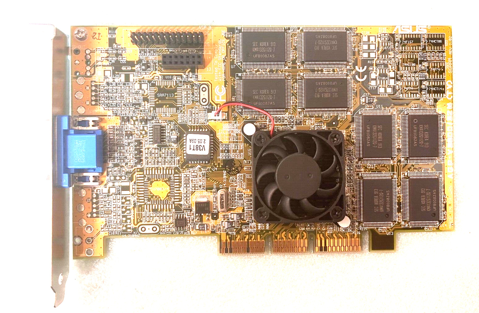 RARE ASUS AGP-V3800/32M (TV) NVIDIA RIVA TNT2 AGP VGA CARD VGA ONLY MXB187