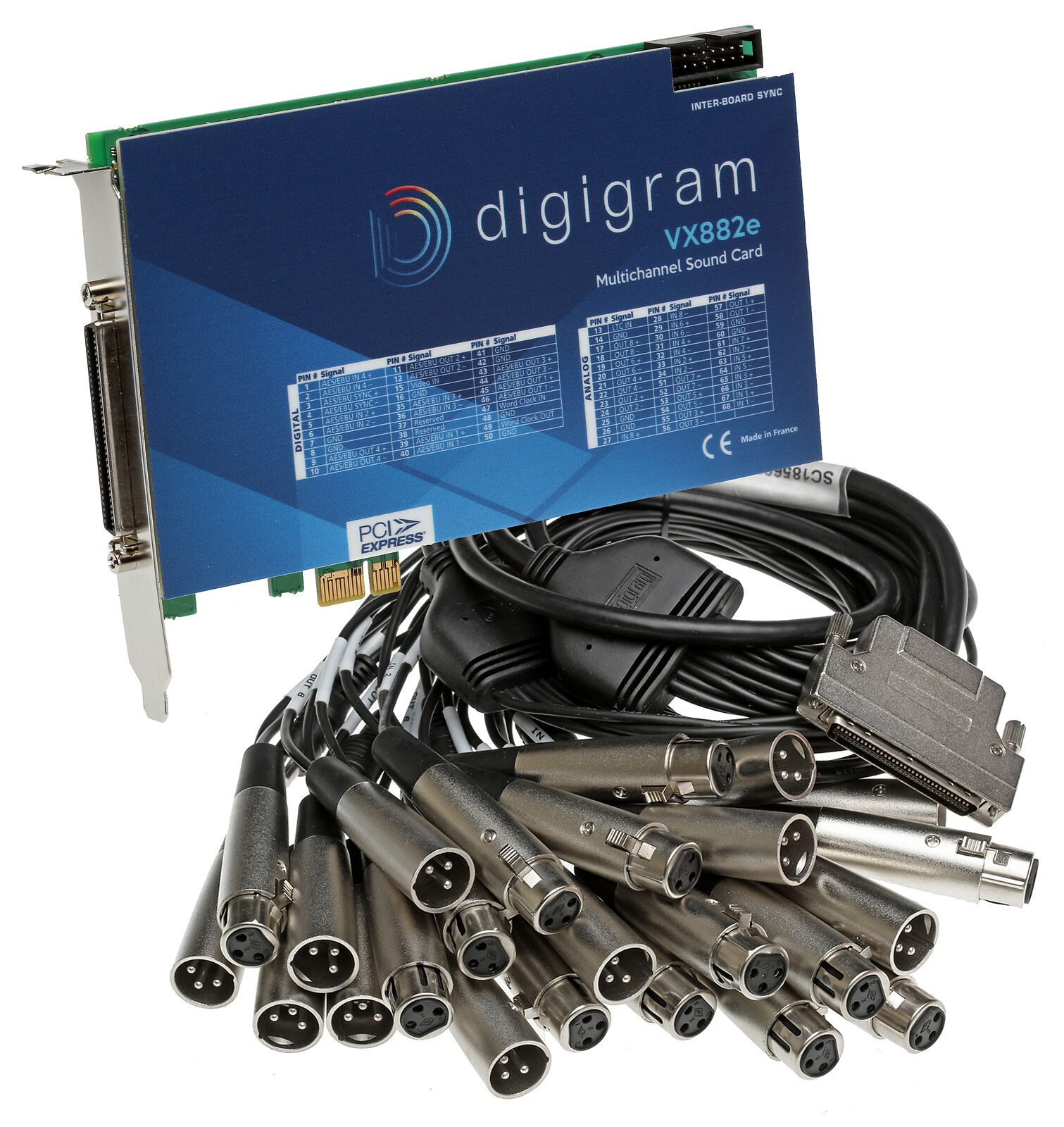 Digigram VX882e 8 Channel AES Digital/Analog 192kHz 24-Bit Broadcast Sound Card