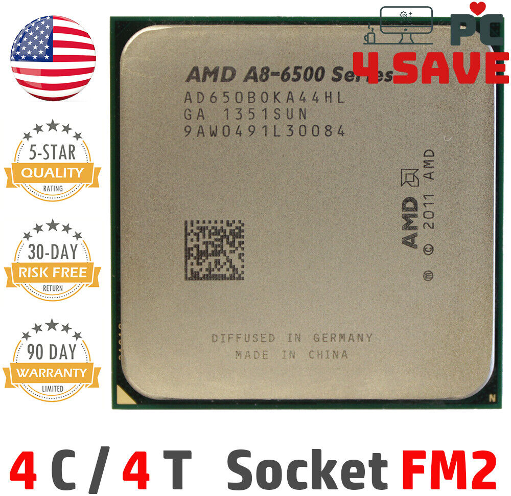 AMD A8-6500B APU 3.5 GHz 4-Core Socket FM2 Richland Desktop CPU AD650BOKA44HL