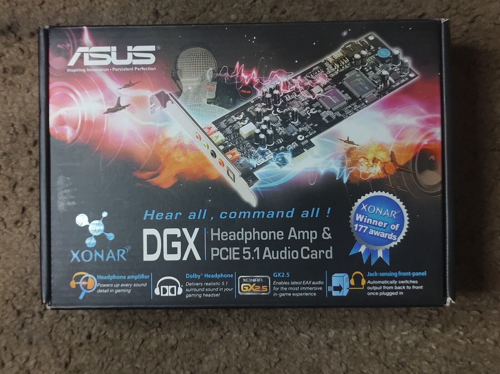 ASUS PCI Express Xonar DGX Sound Card Used As Is Complete in Box CiB USED AS IS