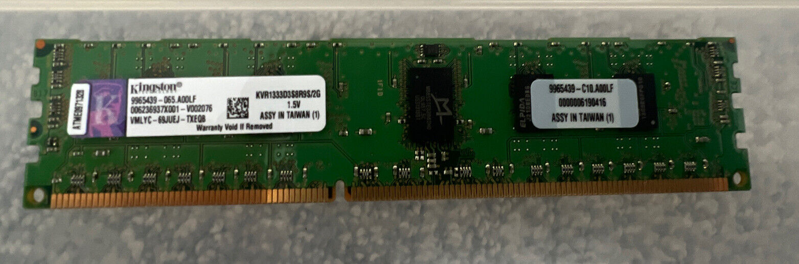 KVR1333D3S8R9S/2G Kingston 2GB DDR3 Registered ECC PC3-10600 1333Mhz 1Rx8 Memory