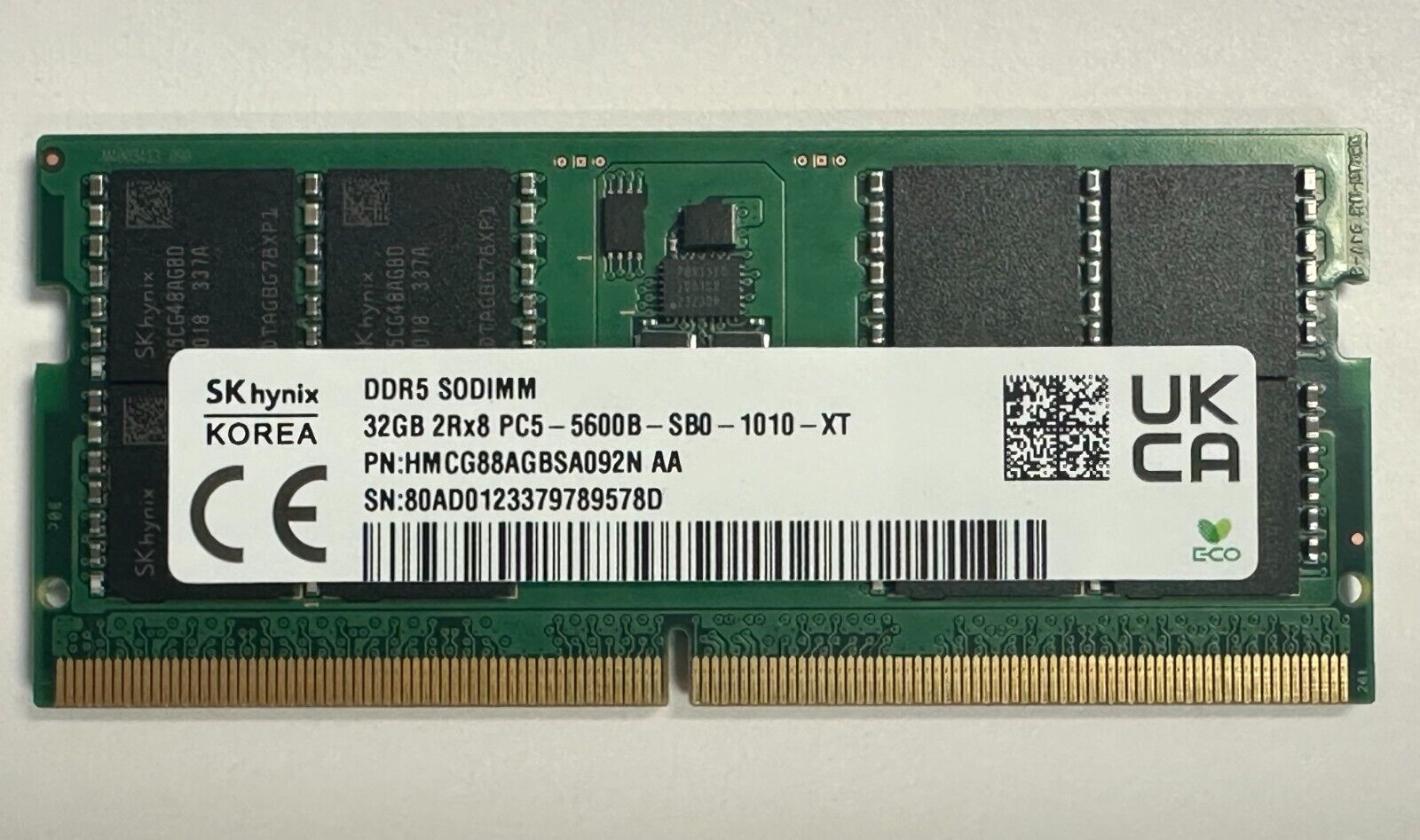 New SK Hynix 32GB DDR5 5600 MHz PC5-44800 SODIMM 2Rx8 Laptop Memory RAM