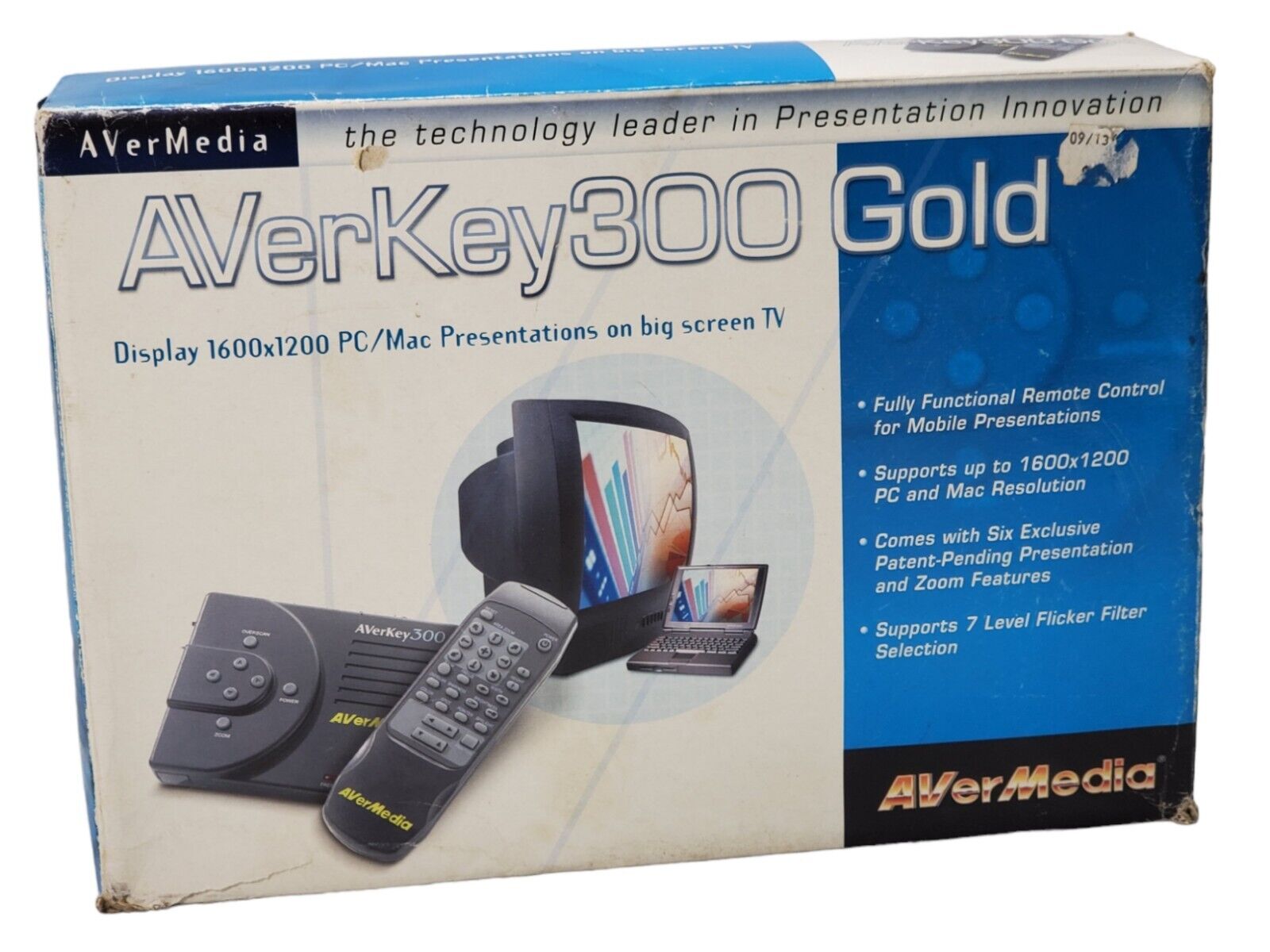 Avermedia Averkey300 Gold 1600 X 1200 PC/MAC PRESENTATIONS ON BIG SCREEN TV 