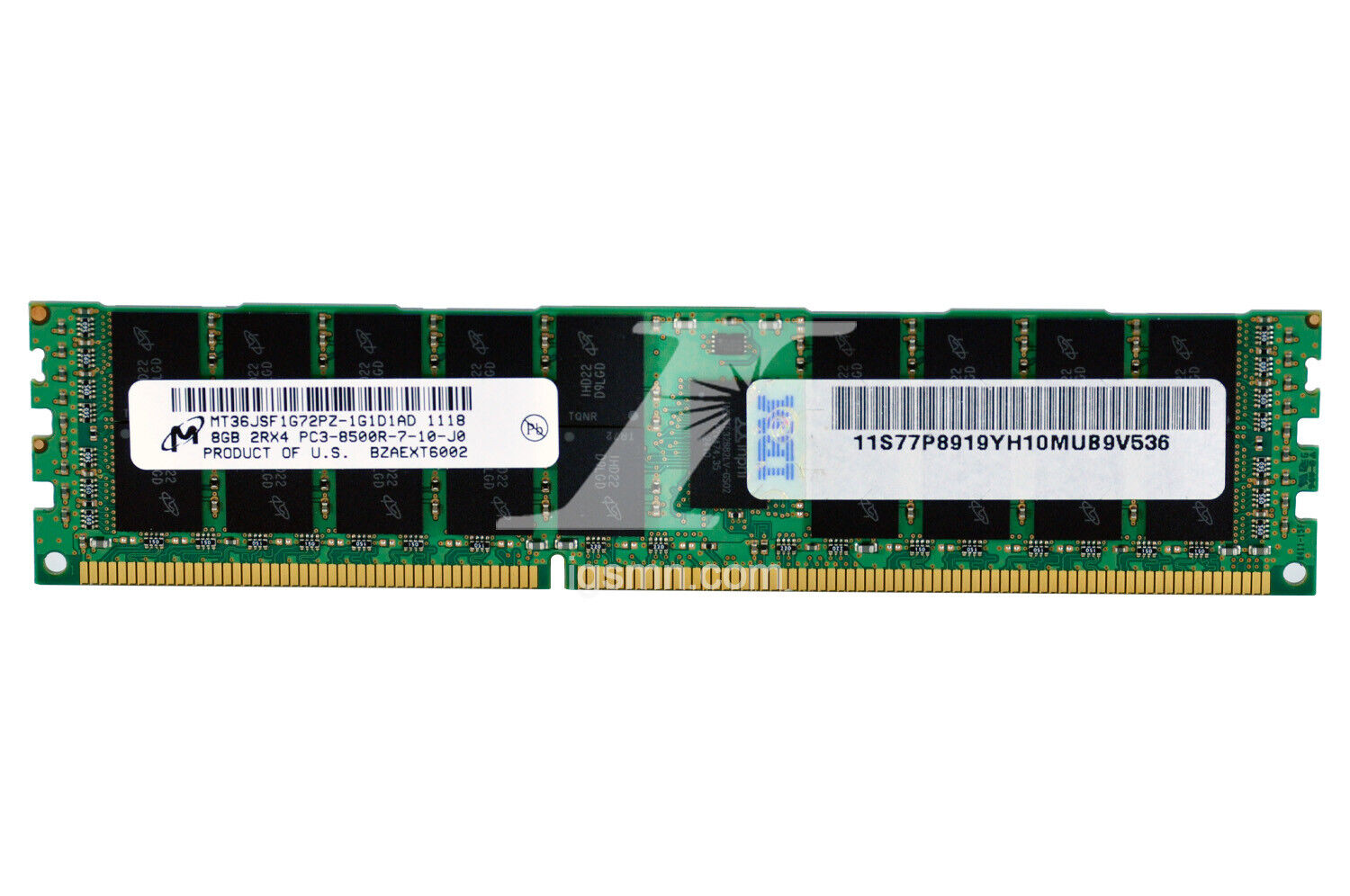 Lot of 4 - IBM 77P8919 8GB PC3-8500R 2RX4 DDR3-1066 ECC RDIMM Server Memory