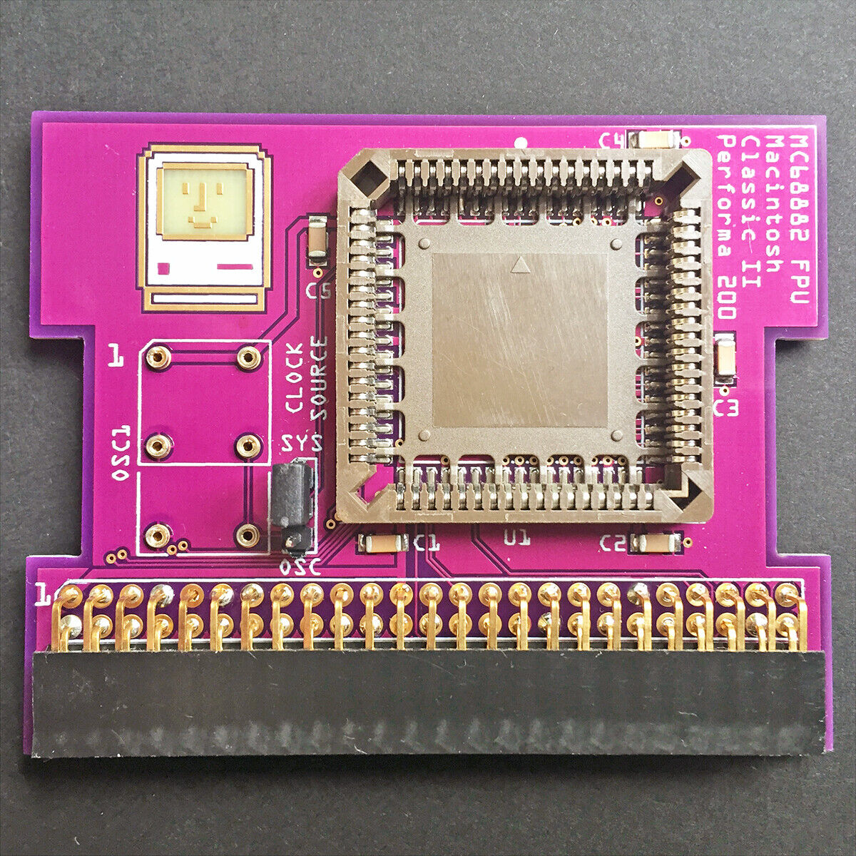 Newly made Classic II 68882 FPU coprocessor card for Apple Macintosh computers