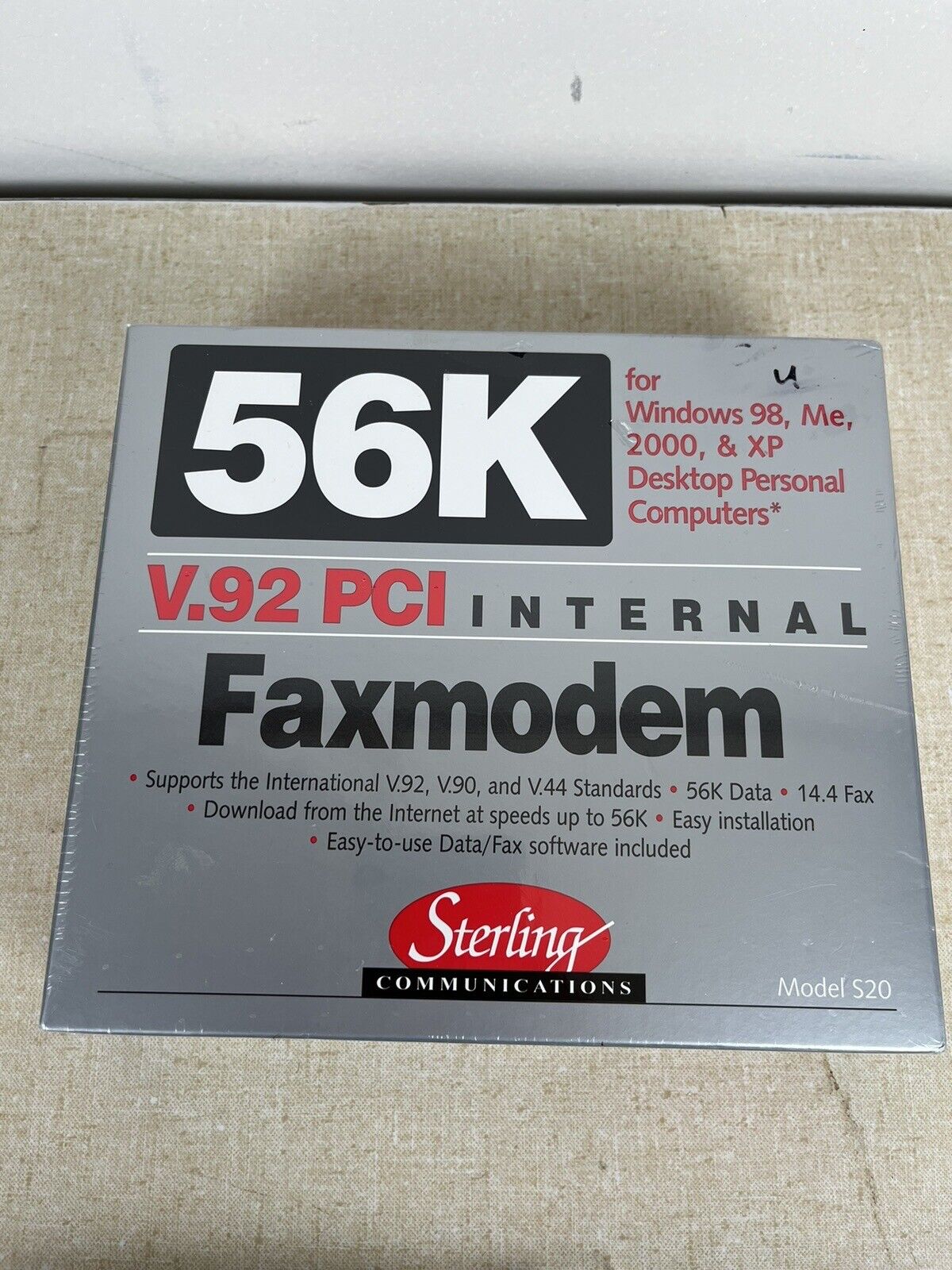 56k V.92 PCI INTERNAL FAX MODEM / Sterling communications/ Model S20 / NOS
