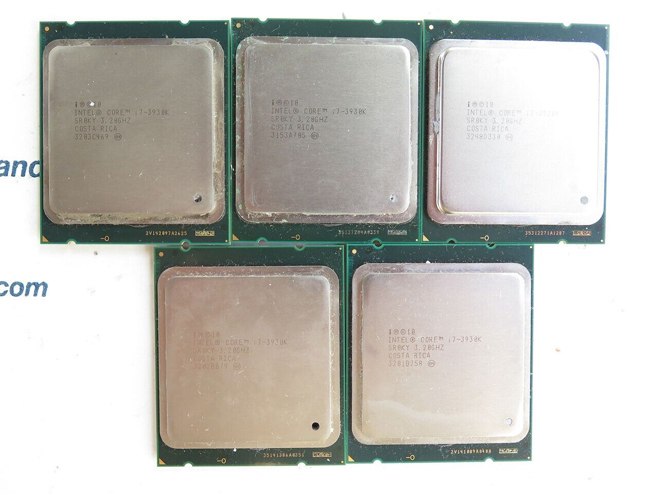 Lot of 5 Intel Core i7-3930K 3.20GHz LGA2011 6 Core LGA2011 12MB CPU SR0KY
