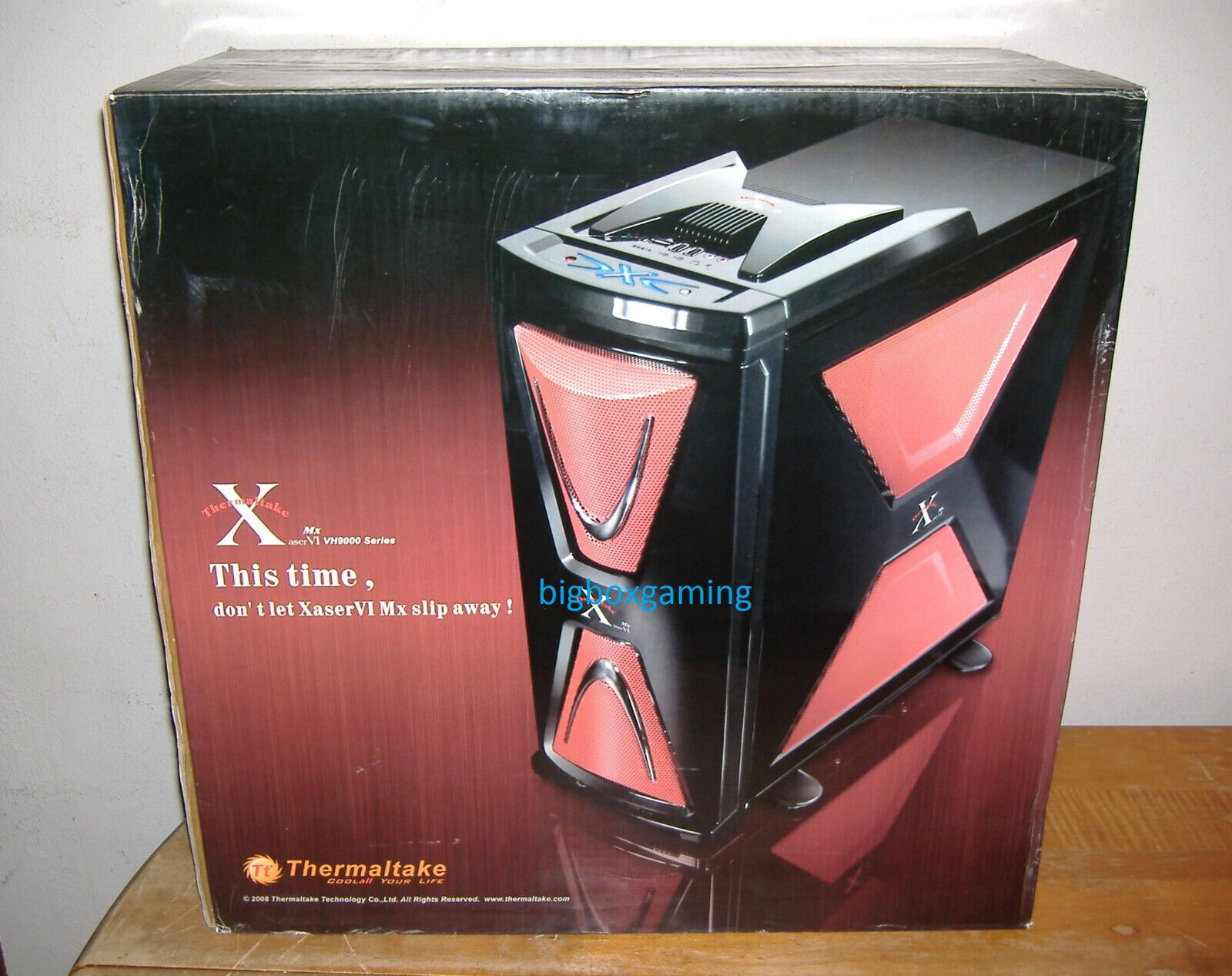 VINTAGE THERMALTAKE XASER ATX PC CASE NEW GAMING RED WITH WINDOW VINTAGE