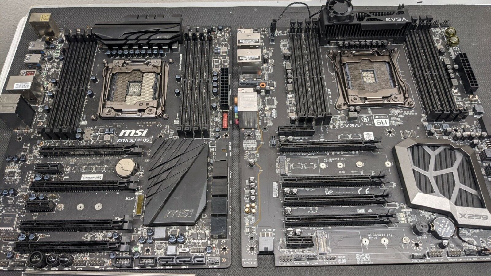 Lot of 2 Motherboards MSI X99A & EVGA X299 - *For Parts*