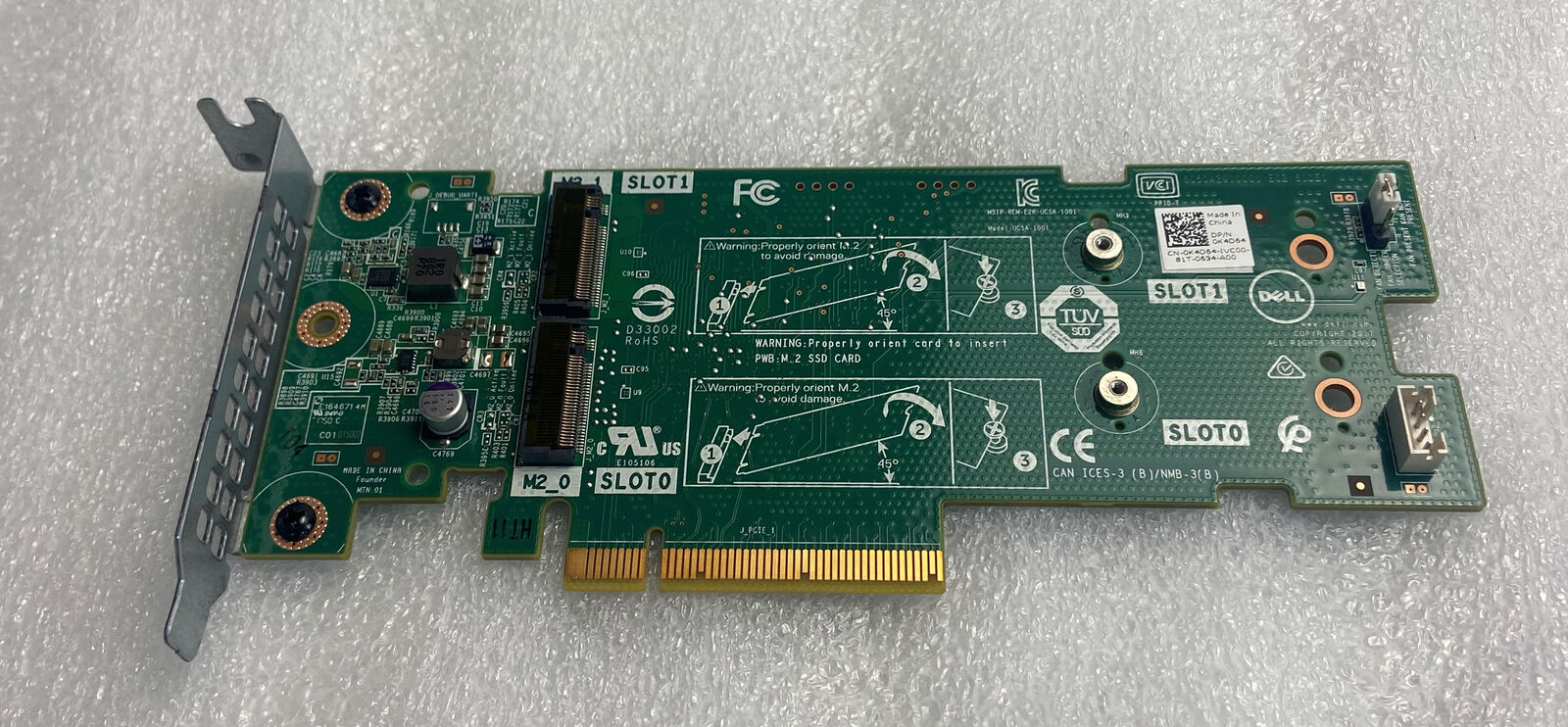 Dell PCI 2x M.2 Slots BOSS-S1 K4D64 0K4D64 Low Profile Storage Adapter Card