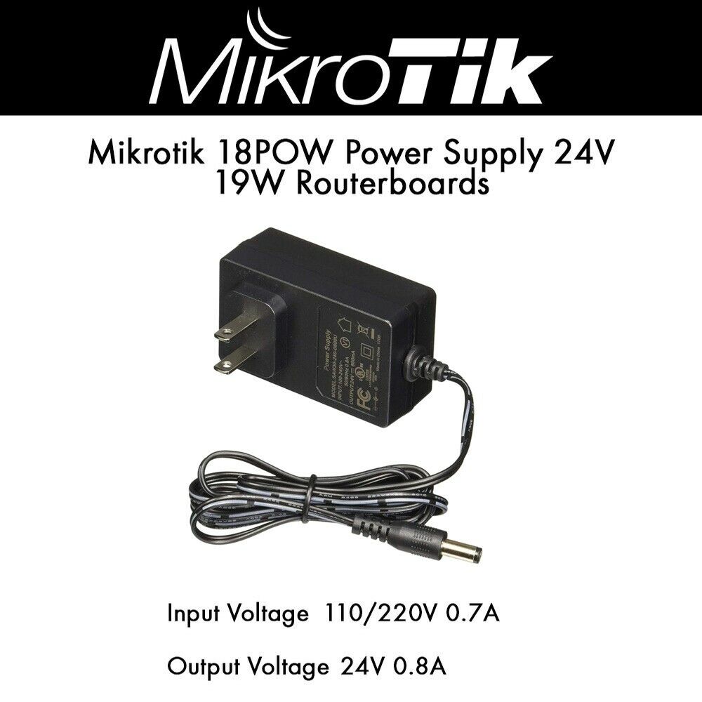 MikroTik 18POW Power Supply 24V 19W Routerboards