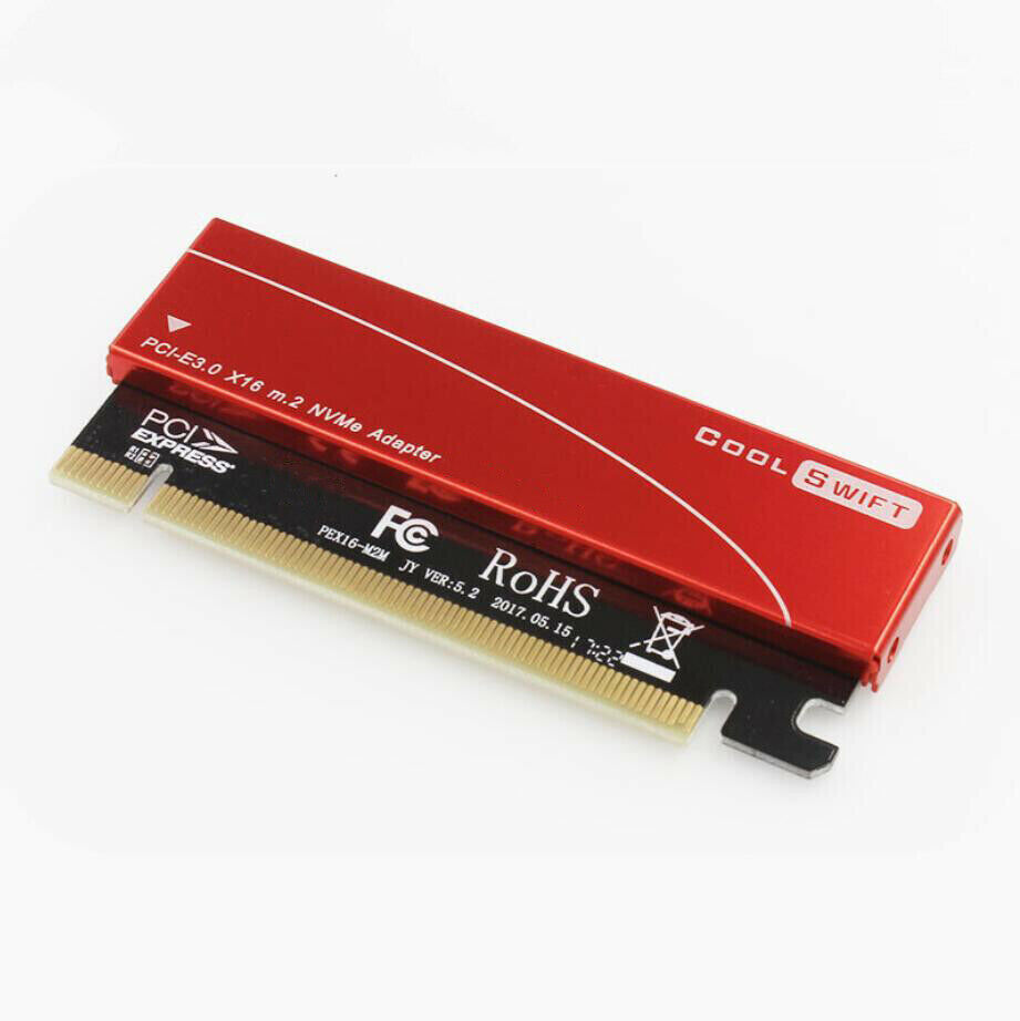 COOL SWIFT M.2 NGFF NVMe SSD to PCIE 3.0 X16 Adapter Card Plus Heatsink Case
