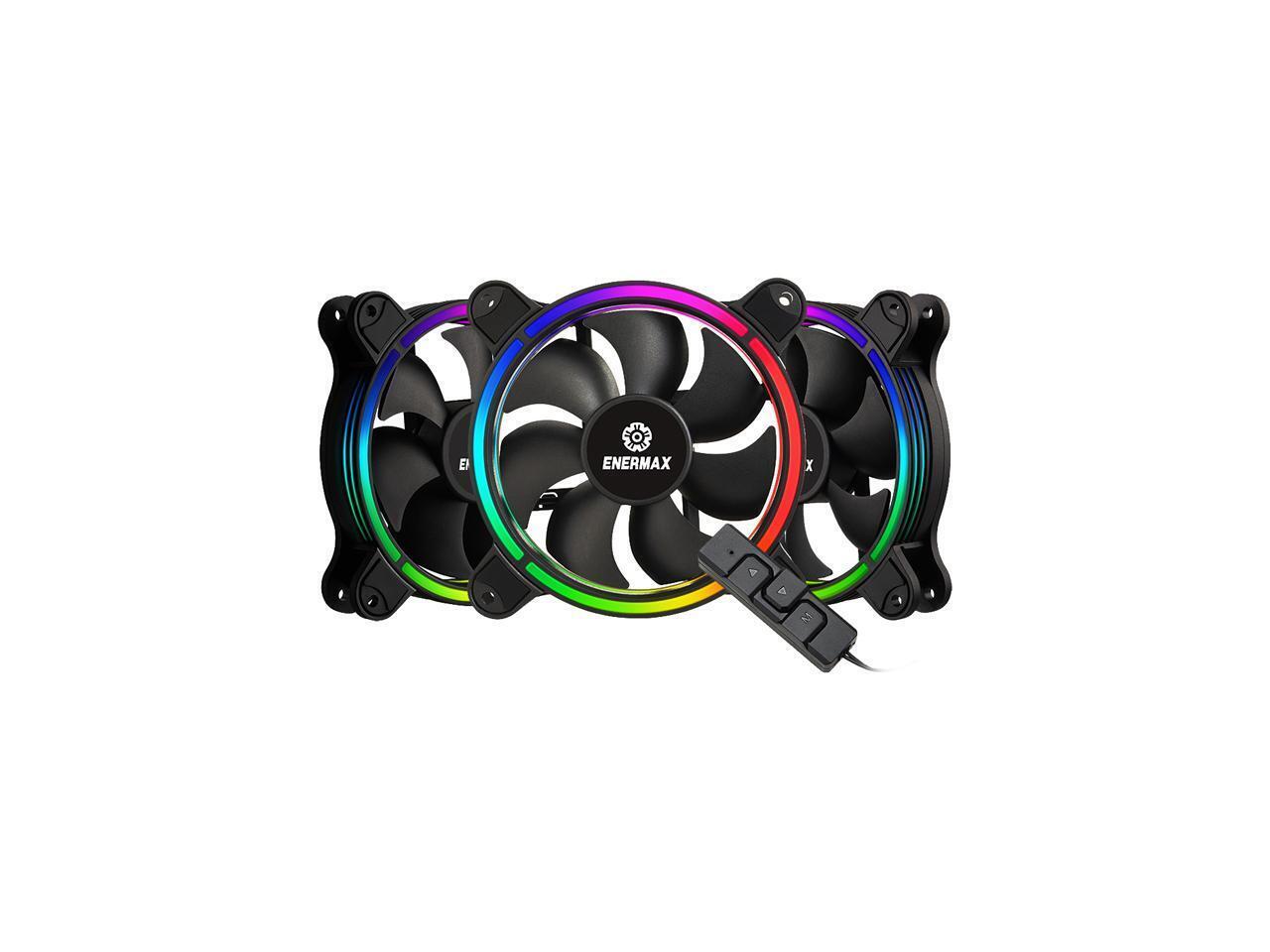 Enermax T.B. RGB AD 4-Ring Addressable RGB sync 120mm Fan Halo-Arc shape, 3 Fans