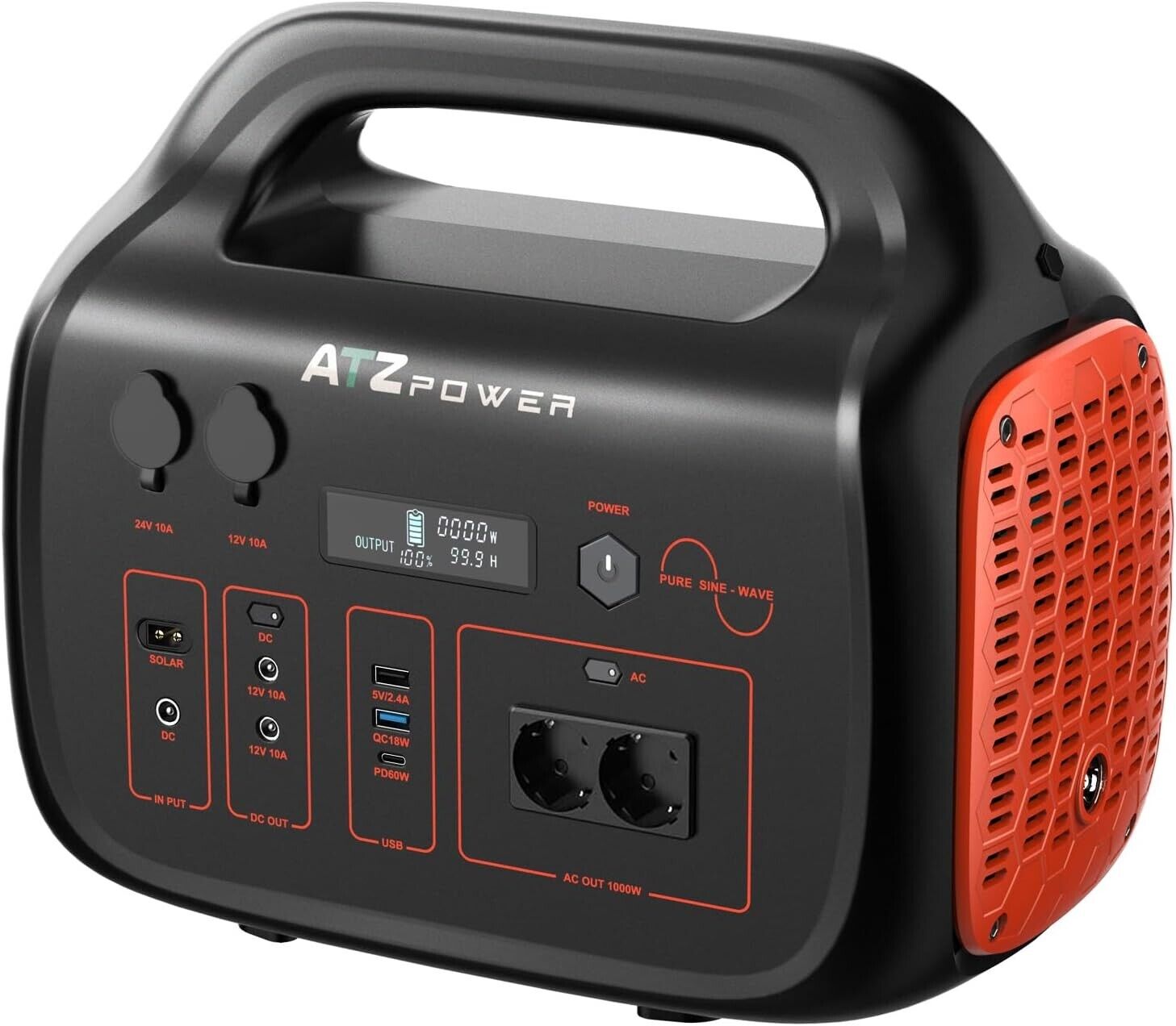 ATZ Power™ Portable Power Station Battery with 1000W Output Car Charging