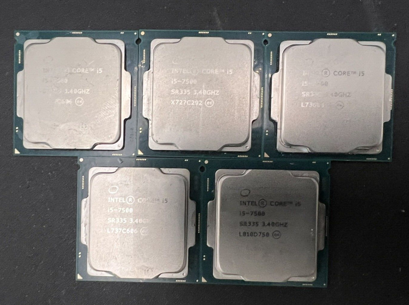 LOT OF 5 - INTEL CORE i5-7500 CPU 3.4 GHz SR335
