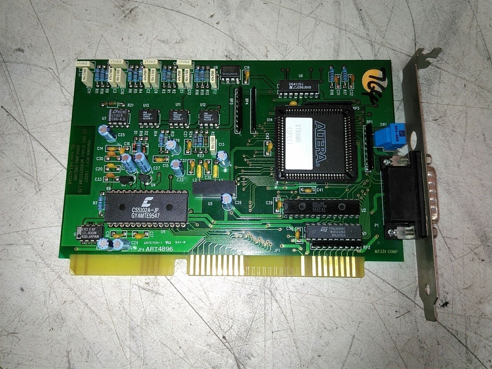 Defective Stable MicroSystems TA027 IBMADWIN ISA Controller Card AS-IS