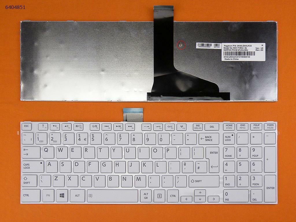0New Keyboard for TOSHIBA L850 WHITE FRAME WHITE( For Win8 OS  Big Enter key) UK