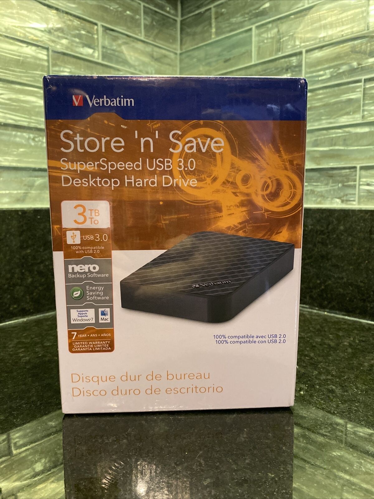 Verbatim Store N Save 97581,  Desktop Hard Drive , USB 3.0, 3TB, Sealed.