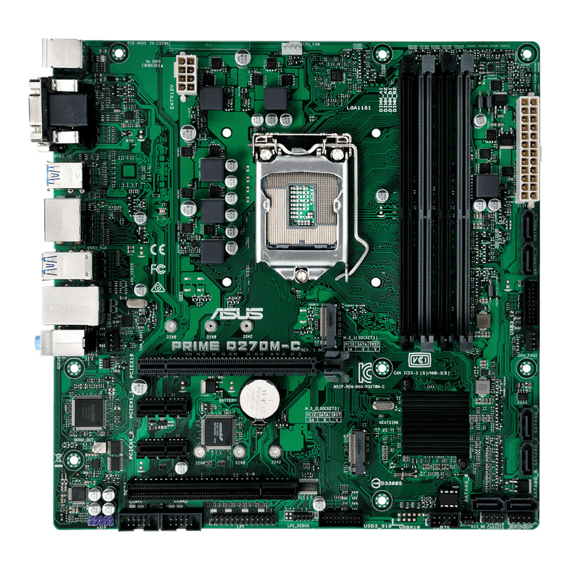 ASUS Prime Q270M-C LGA1151 DP HDMI VGA SATA 6GB/s USB 3.0 MicroATX Motherboard
