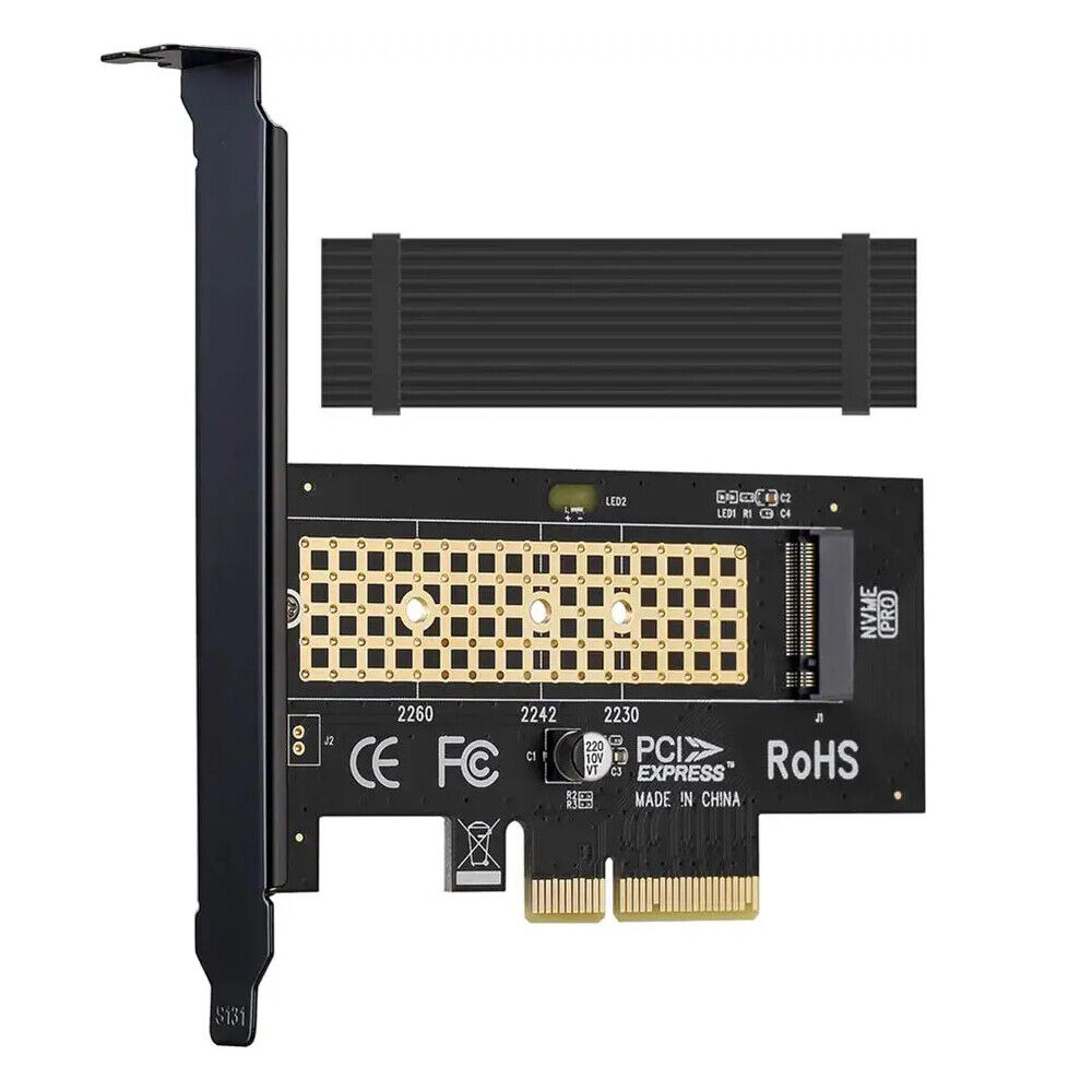 ZoeRax M.2 NVME SSD to PCIe 4.0 X4 Adapter Card with Aluminum Heatsink Solution
