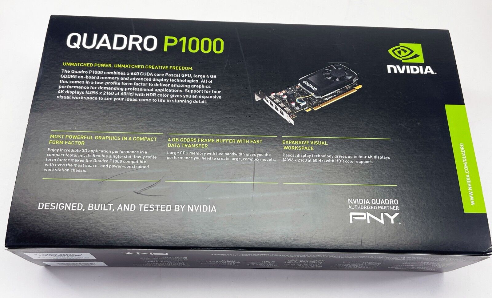 PNY Quadro P1000 Nvidia 4GB GDDR5 Graphics Card VCQP1000-PB