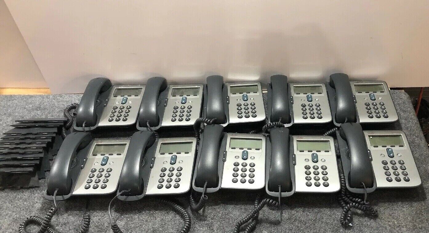 Lot of 10 Cisco CP-7911 IP Business Phones With Handsets