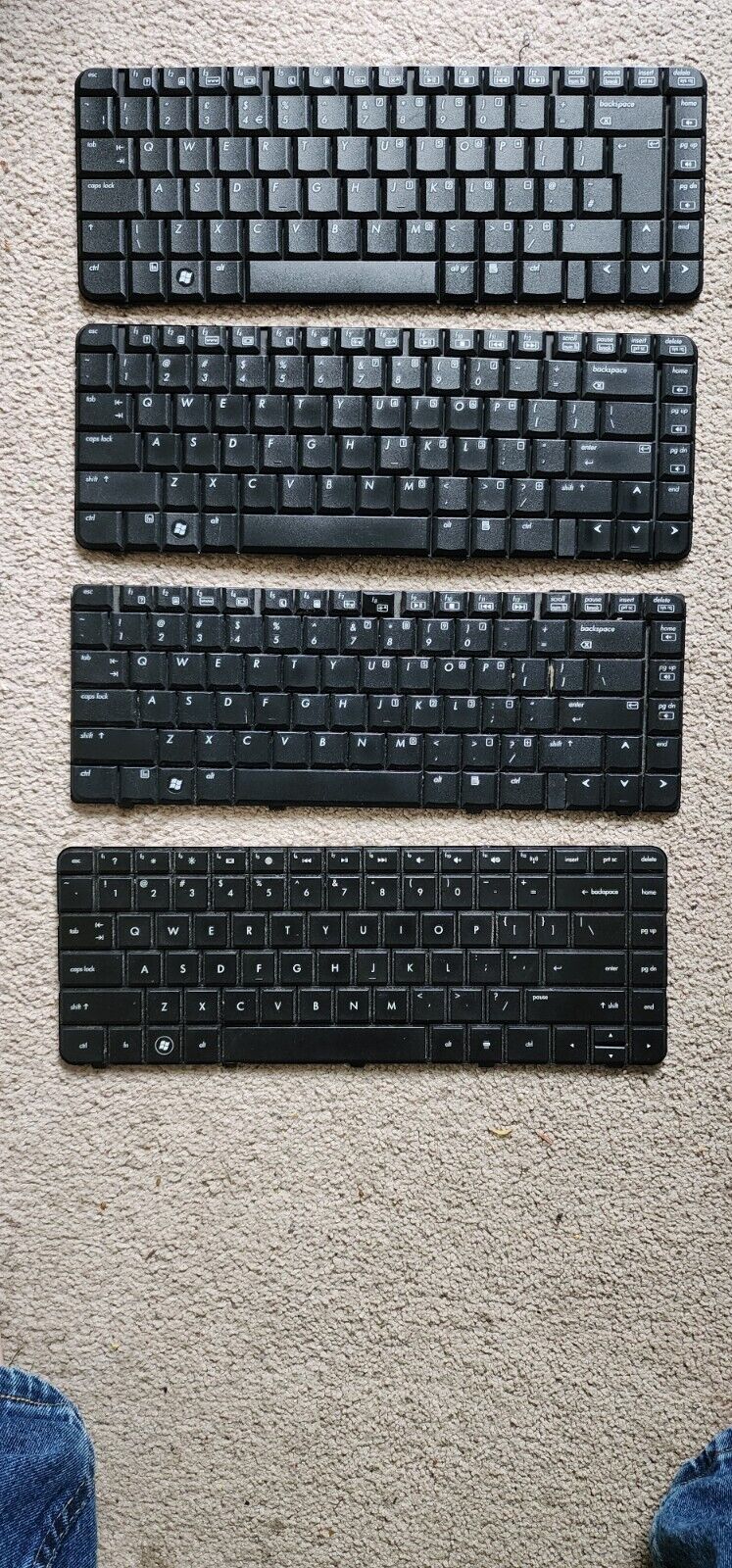 Lot Of  4 Various Manufacturers Laptop Keyboards For Parts Only.