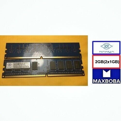 Nanya Memory 6400U 2GB (2 x1GB) Desktop PC RAM DDR2 1RX8 NT1GT64U88D0BY-AD