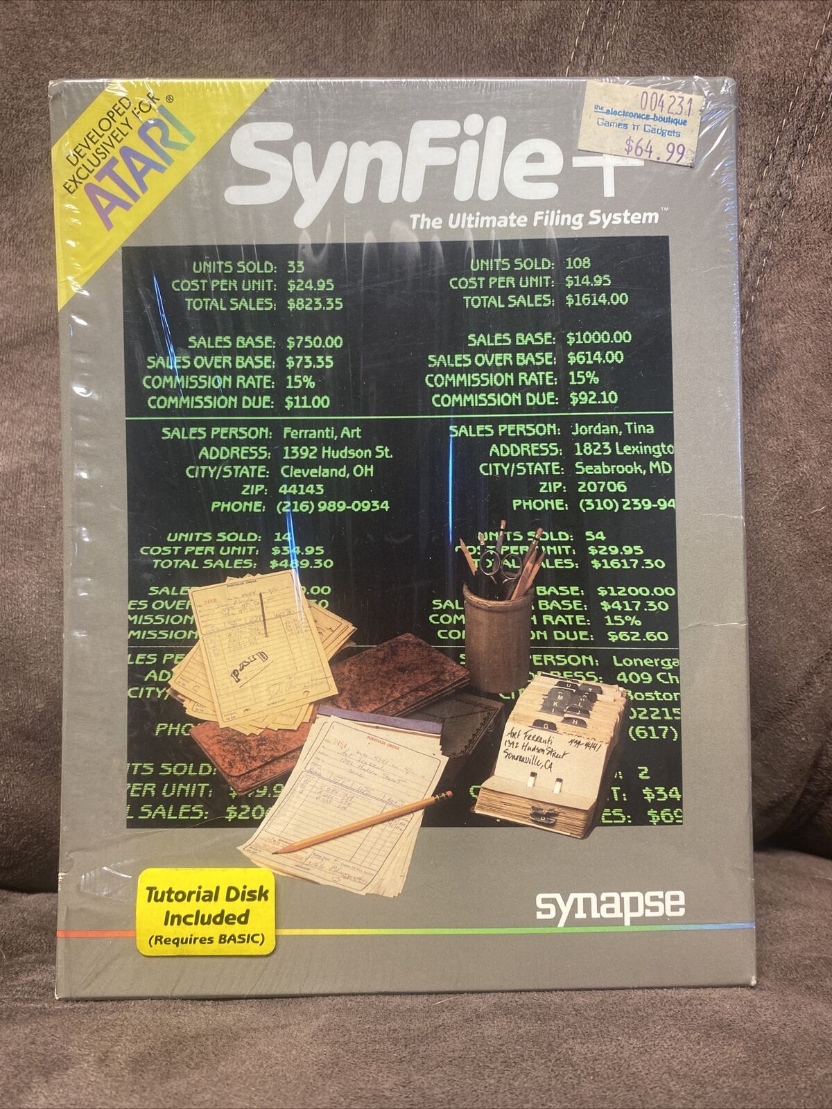 SynFile+ Ultimate Filing System (Atari 400 800 XL XE, 1983) | Synapse