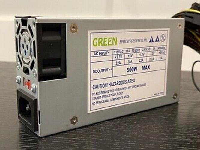 Brand New Green 500w-MAX FLEX ATX Power Supply with 20+4pin, SATA, PCI-E