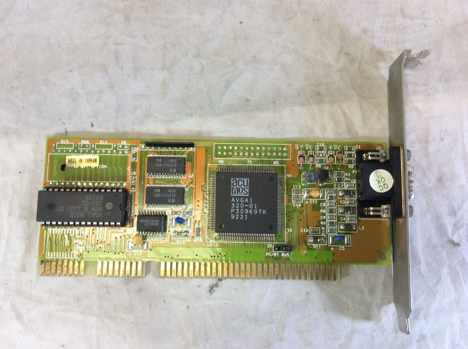 ACU MOS AVGA1 16 bit 16-Bit ISA Video Card 15-Pin VGA ACUMOS
