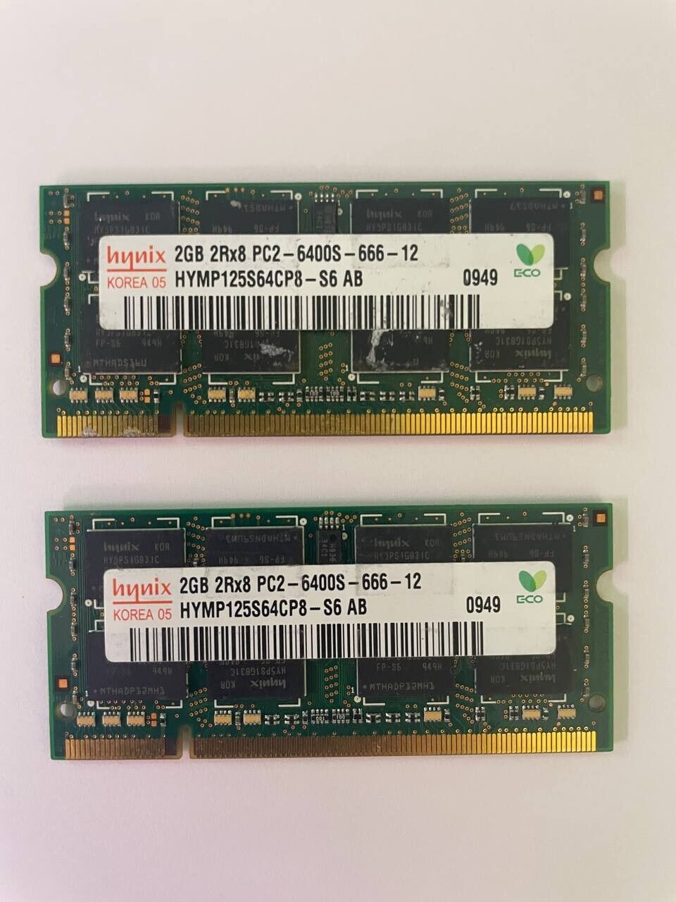 HYNIX Laptop RAM 2 Pieces 2GB (4GB total) 2RX8 HYMP125S64CP8-S6 Without Box
