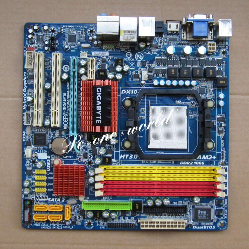 GIGABYTE GA-MA78GM-S2HP Socket AM2 DDR2 AMD 780G SATA3 Micro ATX Motherboard