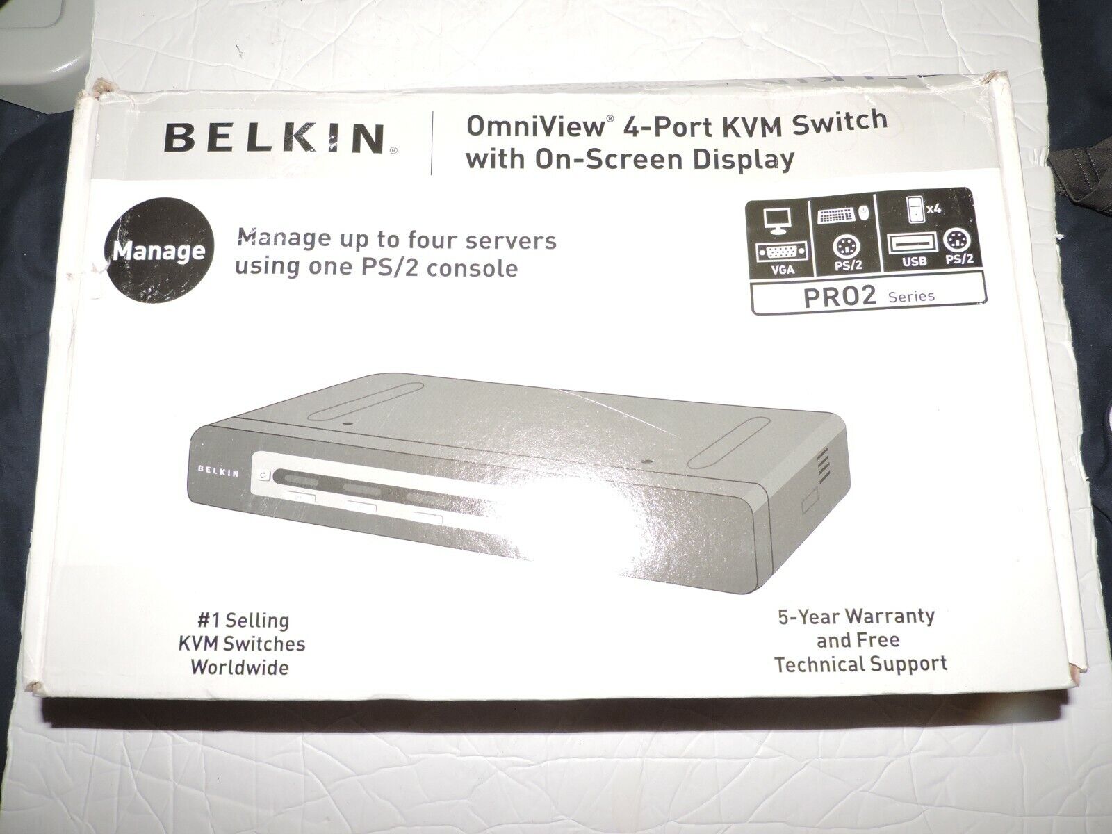  Belkin F1DA104T Omniview 4-Port KVM Switch w/ On-Screen Display