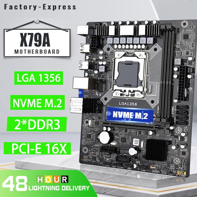 X79A 2.0 Motherboard Support LGA 1356 SATA2.0 DDR3 REG ECC RAM Memory M.2 NVME