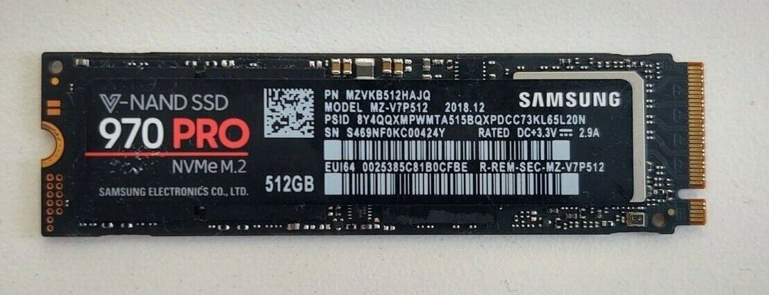 Samsung 970 PRO 512GB V-NAND SSD NVMe M.2 Internal Solid State Drive MZ-V7P512