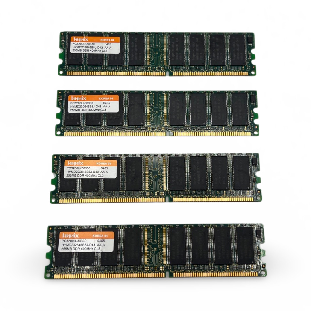 (Lot of 4) Hynix 256MB PC3200U-30330 DDR 400MHz CL3 Memory Ram