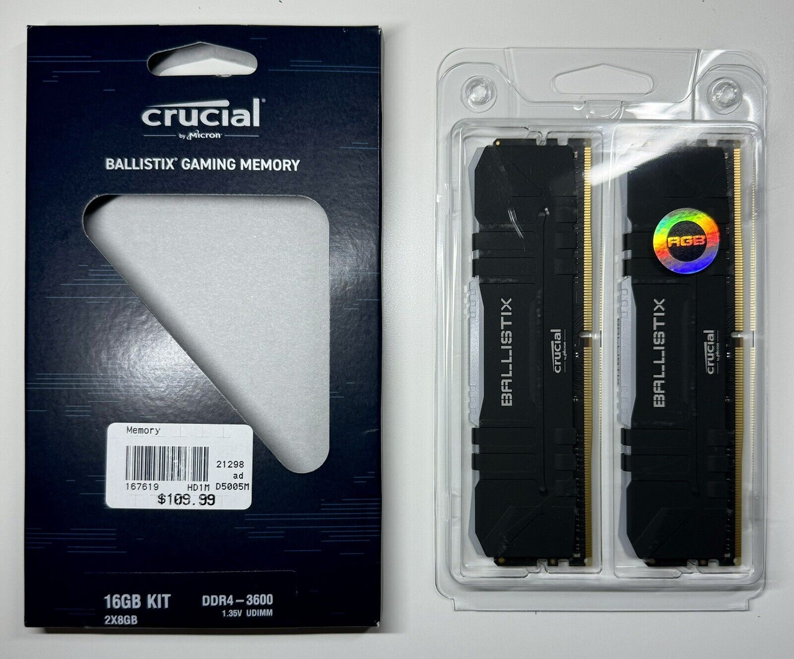Crucial - Ballistix RGB DDR4 - 16GB (2X8GB) 3600MHz - Gaming Memory Kit