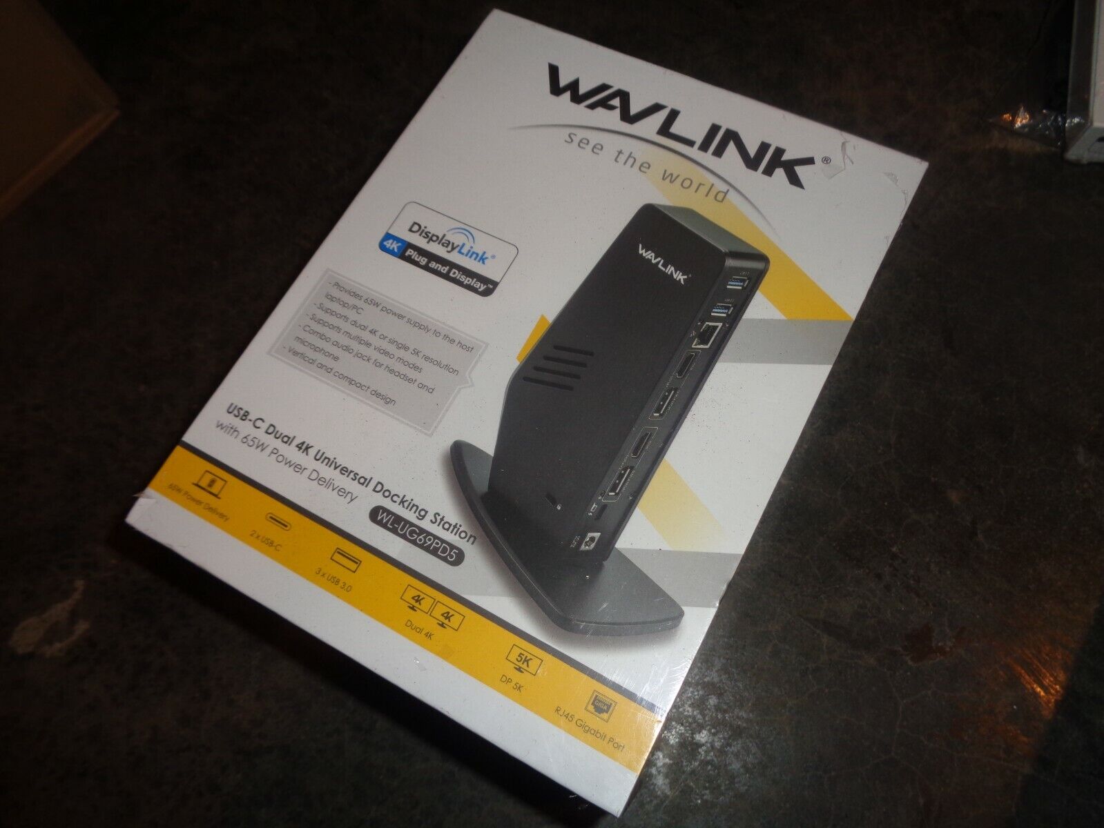 WAVLINK USB-C Dual 4K Universal Docking Station WL-UG69PD5 OPEN BOX