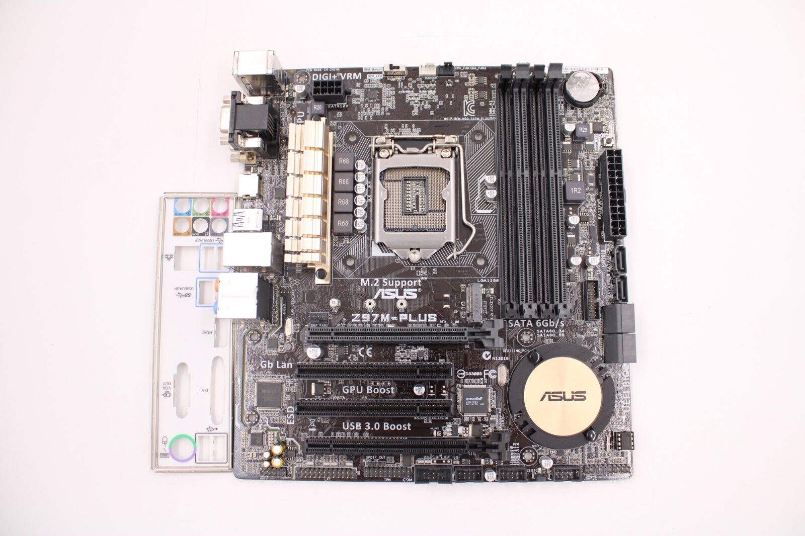 ASUS Z97M-PLUS Intel LGA1150 Z97 DDR4 ATX SATA Desktop Motherboard W/ IO