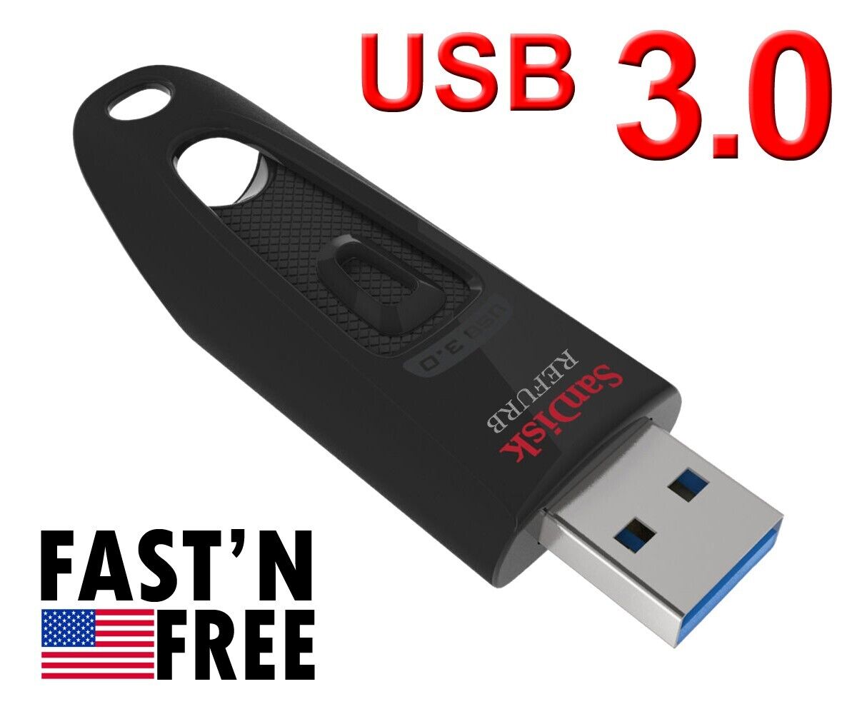 SanDisk 256GB Cruzer Ultra USB 3.0 Flash Drive SDCZ48-256G read 150 MB/s 256G