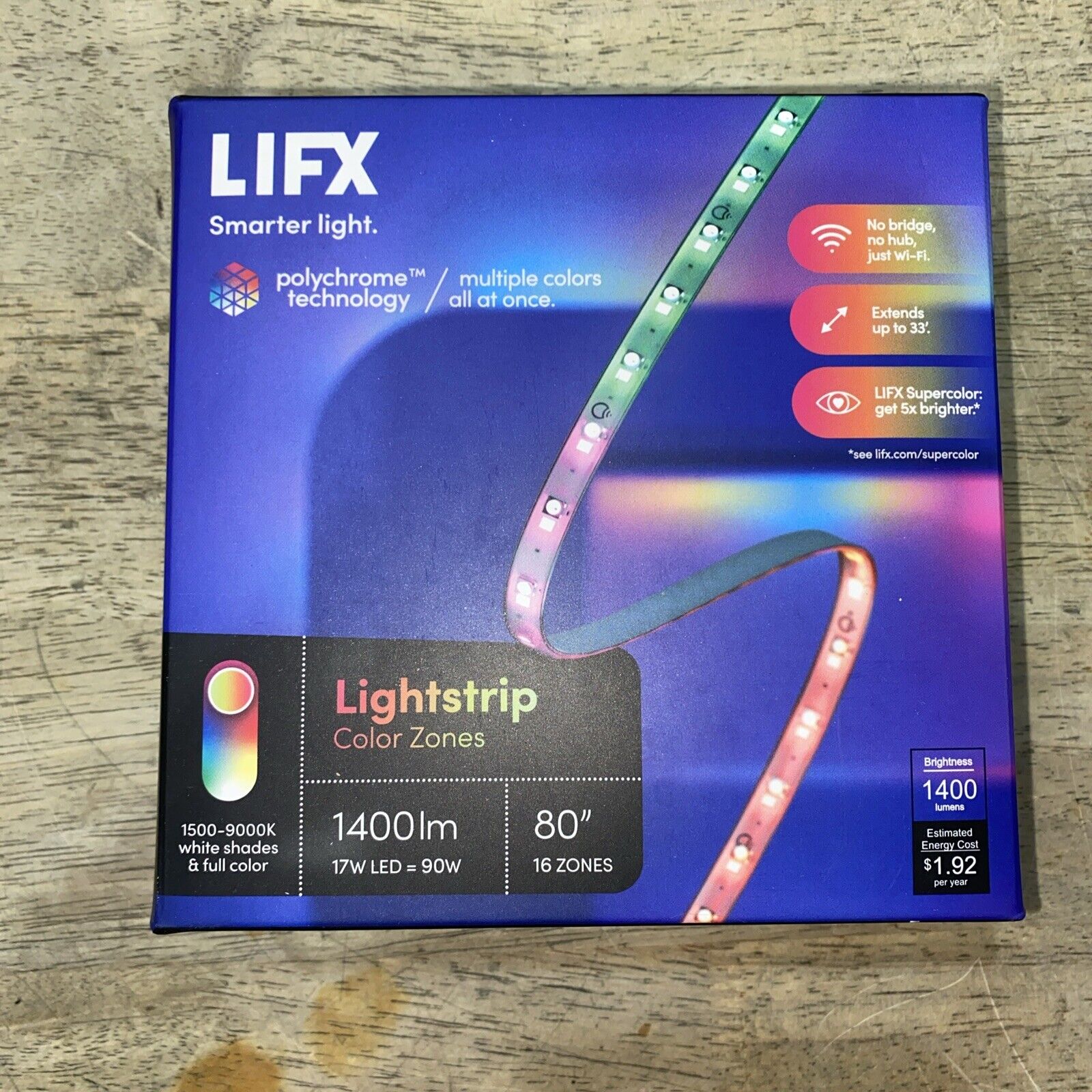 LIFX Lightstrip Color Zones 1400LM 80ft Lighting Kit LZ3SK2MUS NEW