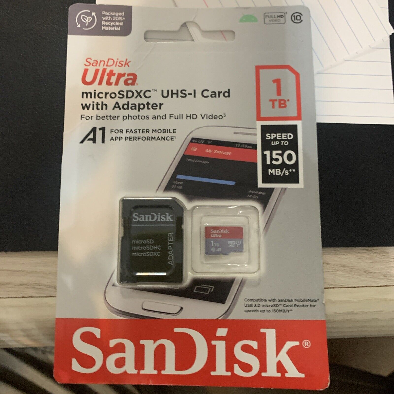 SanDisk Ultra 1TB  MicroSDXC UHS-I Card With Adapter