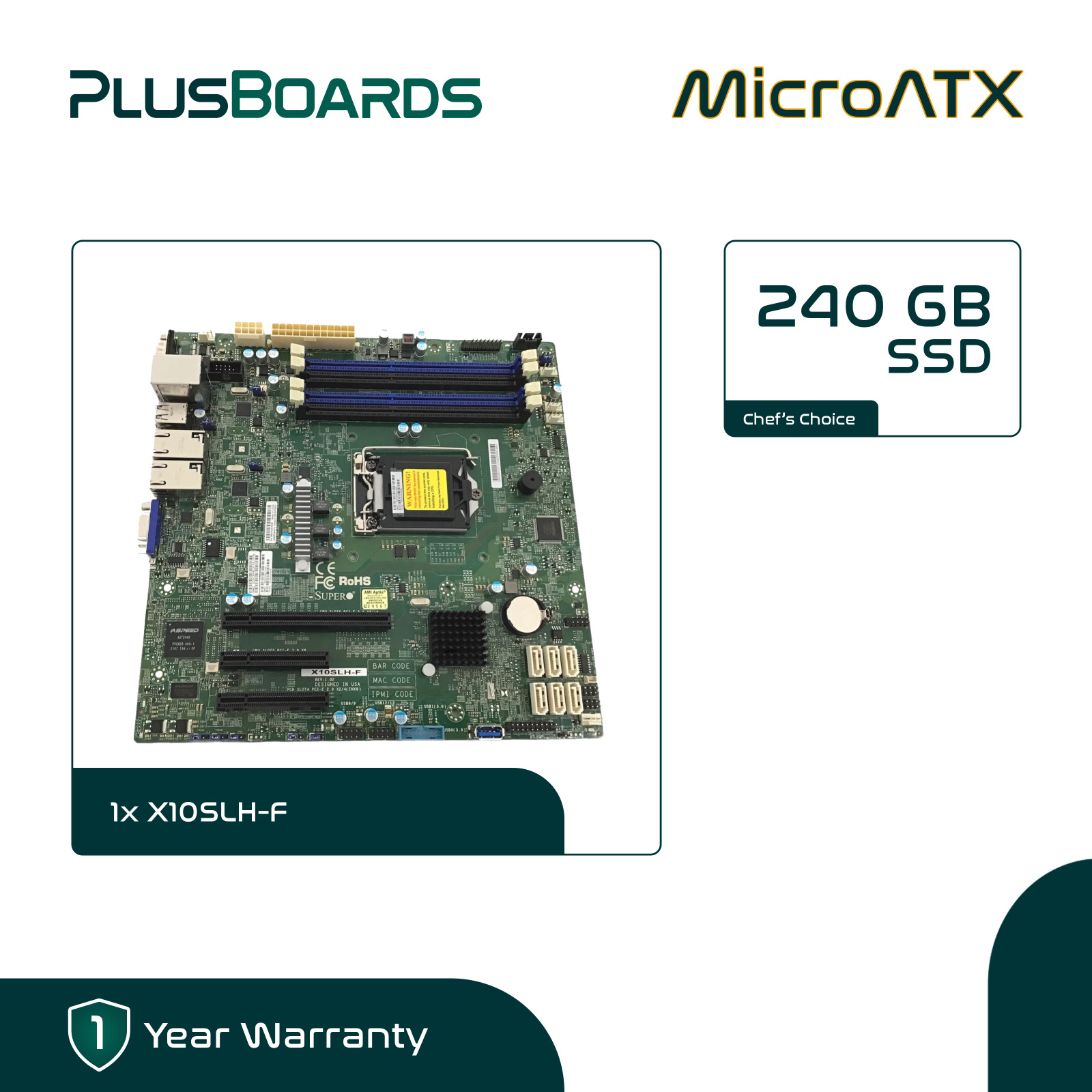 New Supermicro X10SLH-F Intel LGA1150 i3v4 C226 KVM IPMI MicroATX w/ Boot SSD