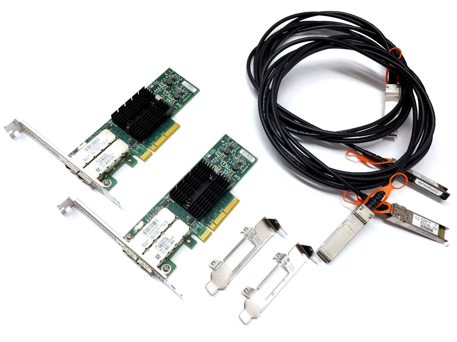 10G Network Kit 2x Mellanox MCX312B-XCCT Ethernet 2xSFP+ Cable 3m Cisco Card NIC