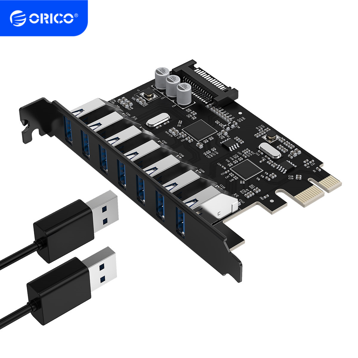 ORICO 7Port SS USB3.0 5Gbps PCI-E Express card with a 15pin SATA power connector