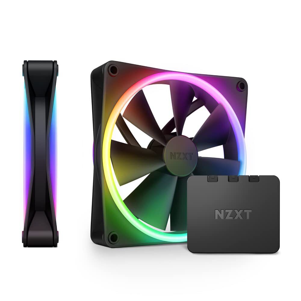 NZXT F140 RGB Duo Twin Pack - 2 x 140mm Dual-Sided RGB Fans with RGB Controller